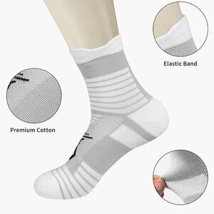 MWUS socks in white with gray